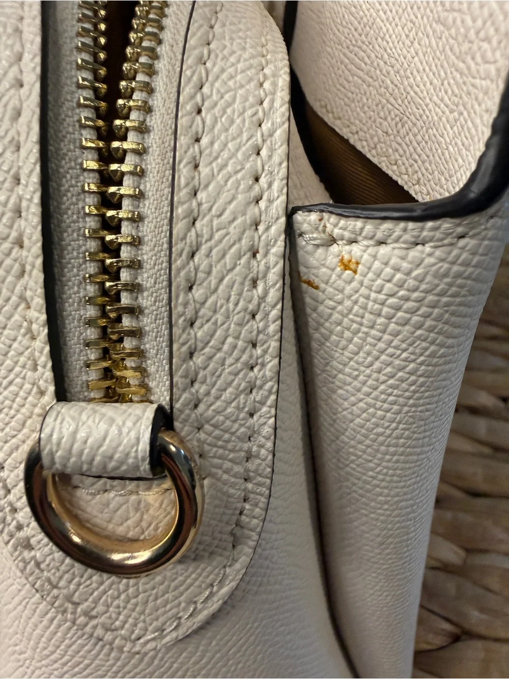 Coach Lillie Carryall in Chalk Crossgrain Leather - Structured Satchel